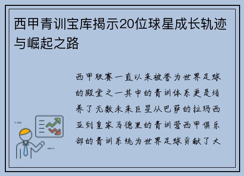 西甲青训宝库揭示20位球星成长轨迹与崛起之路